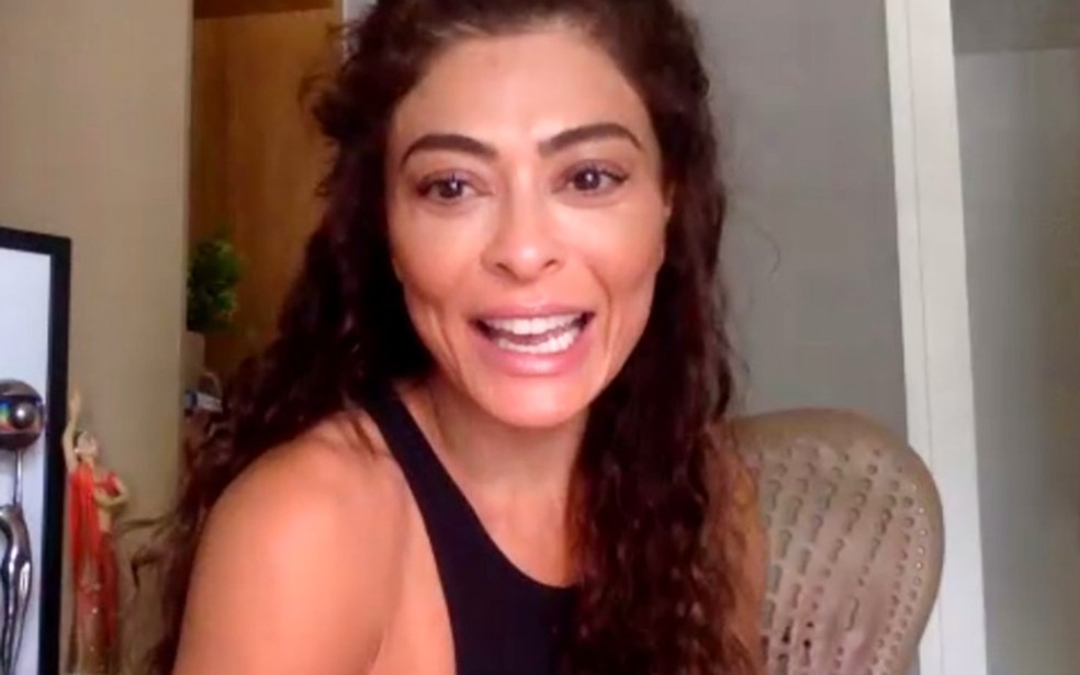 Juliana Paes participou de coletiva de imprensa sobre 'Pantanal' — Foto: Globo