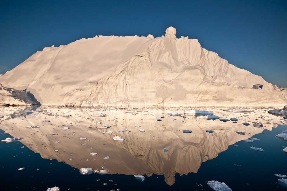 Degelo na baía de Disko, na Groenlândia — Foto: Ian Joughin/Universidade de Washington
