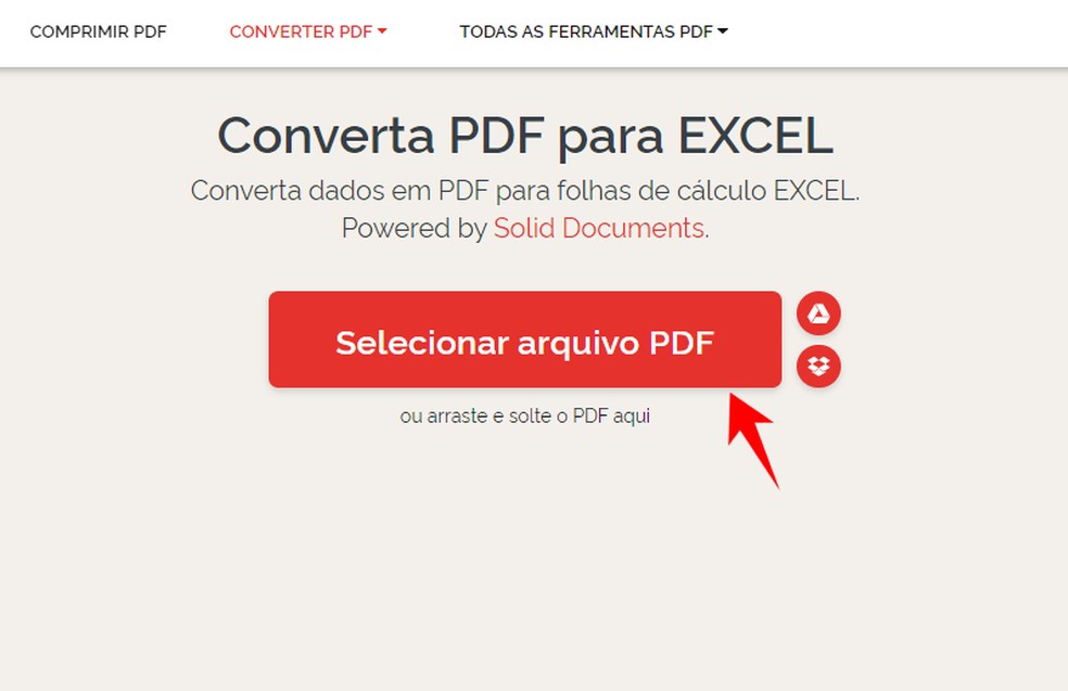 É possível converter PDF em Excel pelo I Love PDF — Foto: Reprodução/Rodrigo Fernandes