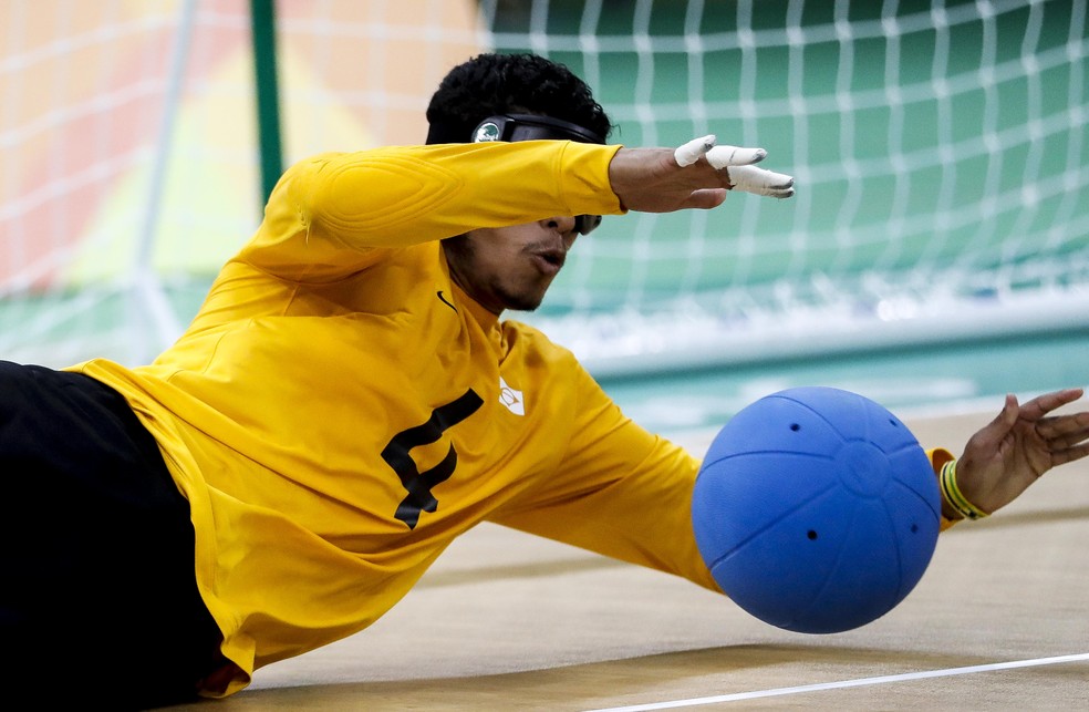 Leomon é destaque brasileiro do goalball — Foto: Washington Alves/MPIX/CPB