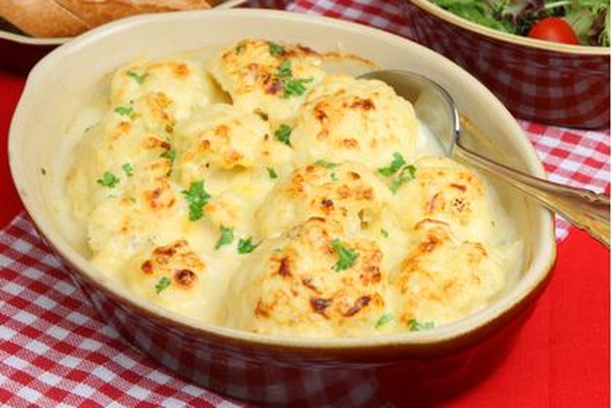 Couve flor gratinada com parmesão Receitas