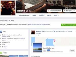 Piloto informou amigos pelas redes sociais que sobrevoava o Lago de Furnas horas antes de cair (Foto: Reprodução Facebook)