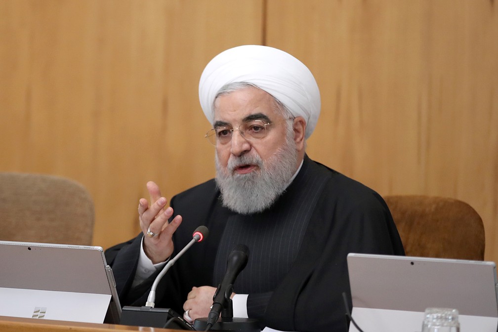 O presidente do Irã, Hassan Rouhani, em foto desta quarta (22). — Foto: HO / Iranian Presidency / AFP