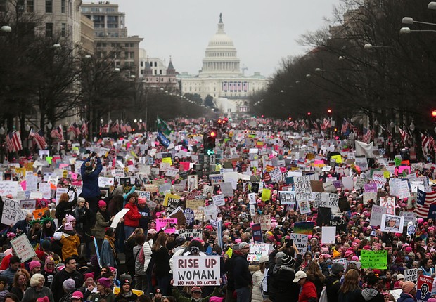  Marcha das Mulheres em Washington (Foto: Mario Tama/Getty Images)