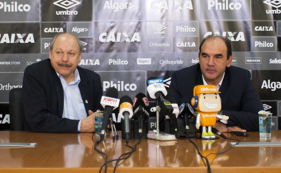 José Carlos Peres e Ricardo Gomes estão em busca de um novo técnico para o Santos (Foto: Ivan Storti/Santos FC)