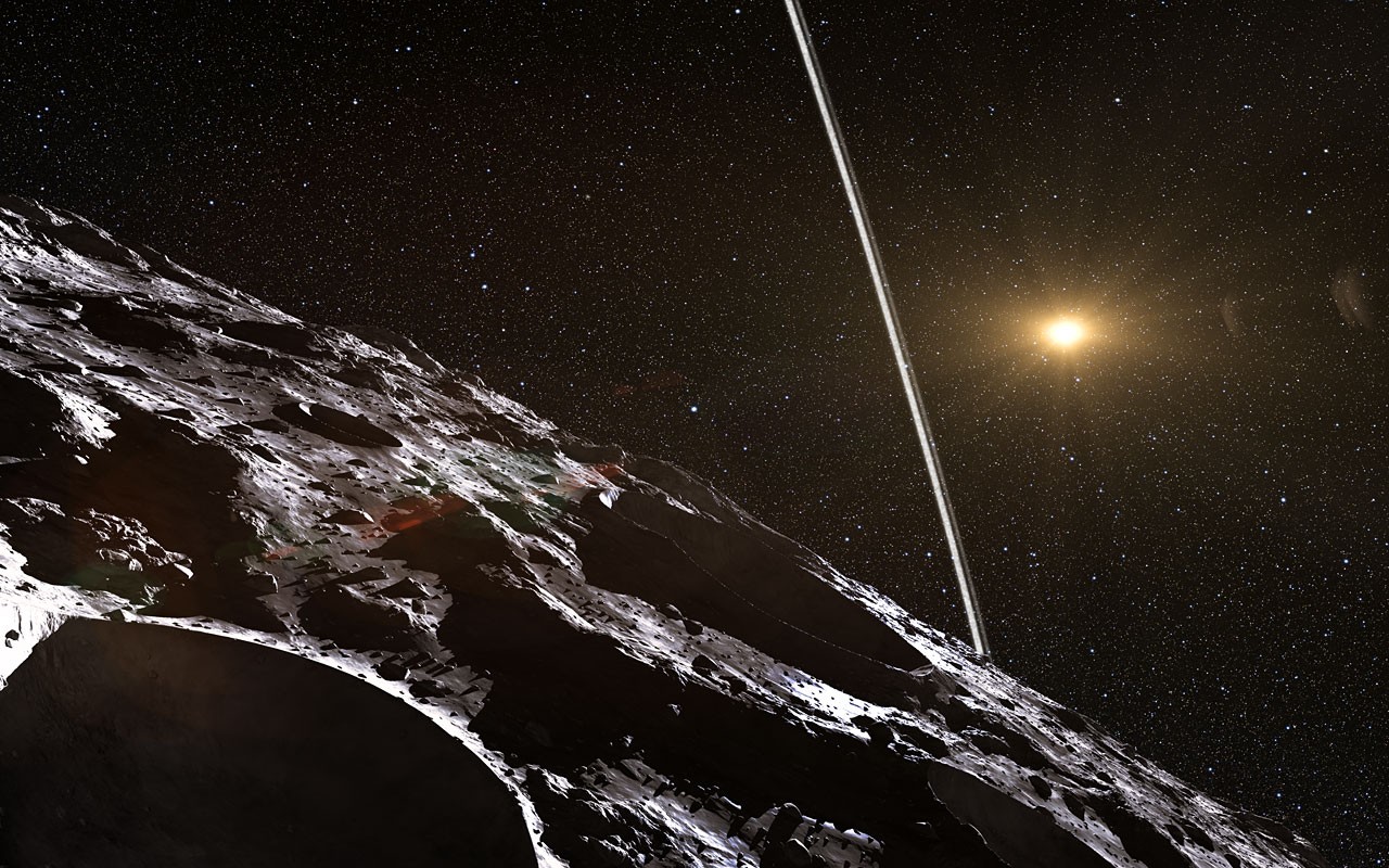 Anéis em torno do asteroide Chariklo (Foto: Divulgação/Observatório de La Silla do ESO)