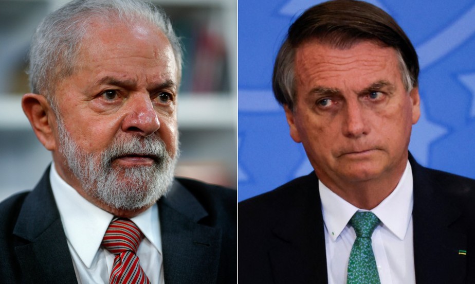 O ex-presidente Luiz Inácio Lula da Silva (PT) e o presidente Jair Bolsonaro (PL)