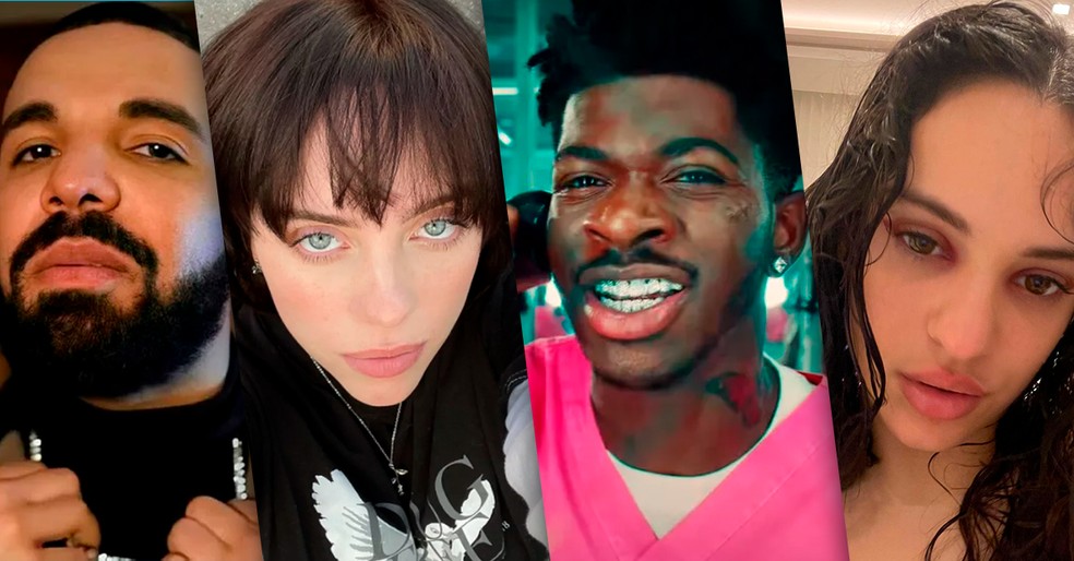 Drake, Billie Elish, Lil Nas X e Rosalía são confirmados no Lollapalooza 2023 — Foto: Instagram/Reprodução
