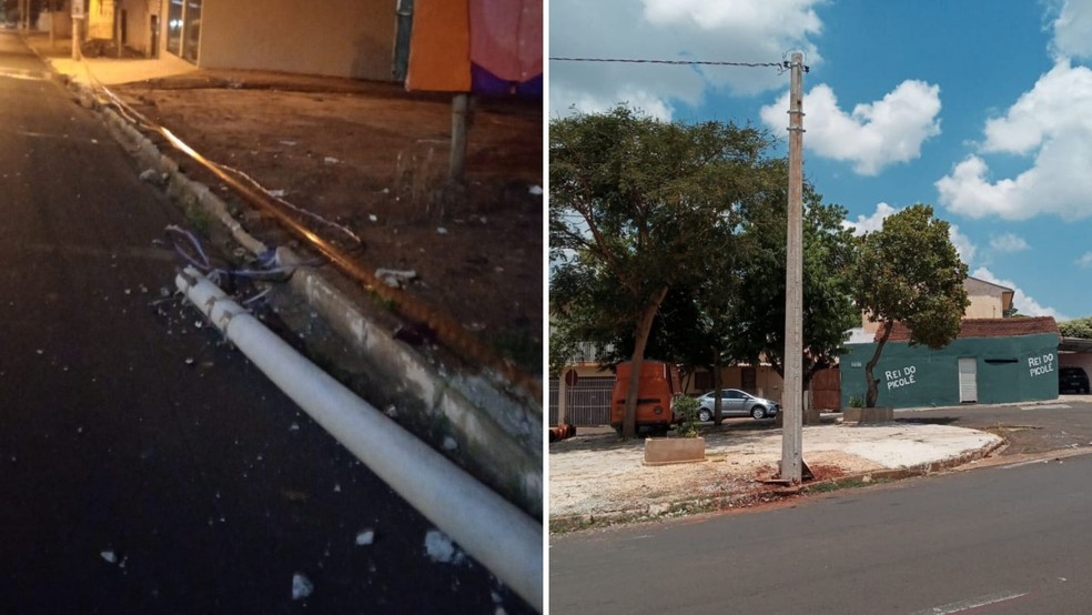 Motorista, que apresentava sinais de embriaguez, foi encaminhado à UPA da cidade com ferimentos leves — Foto: Companhia Paulista de Força e Luz /Divulgação