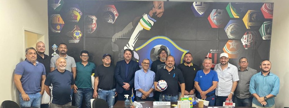 Clubes presentes em reunião do arbitral do Campeonato Rondoniense 2023  (Foto:  Matheus Gama)