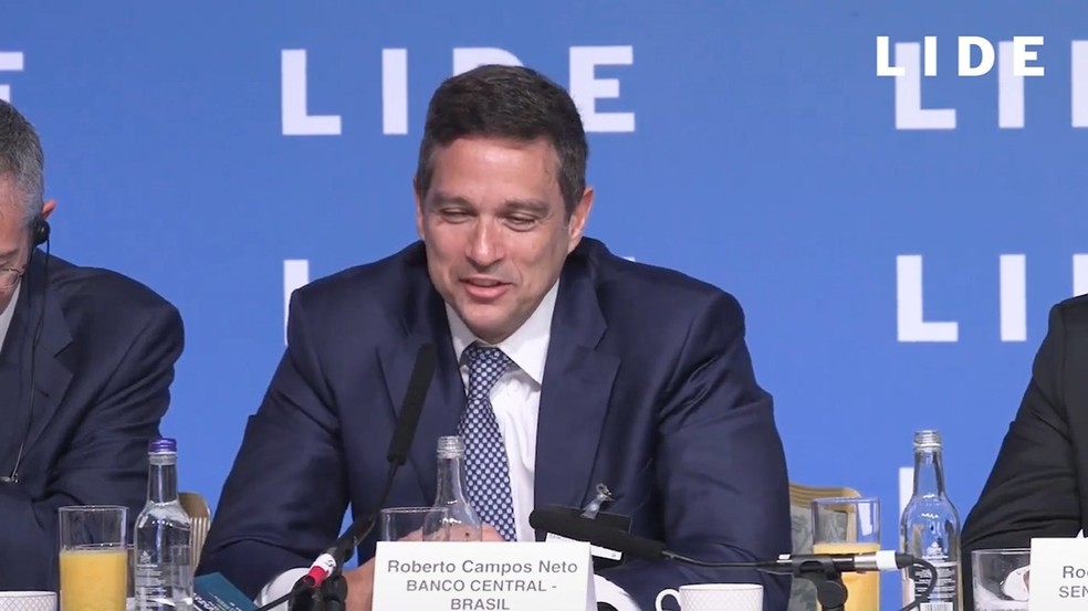 Roberto Campos Neto participa de evento com investidores em Londres, no Reino Unido — Foto: Reprodução