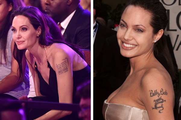 Angelina Jolie (hoje em dia e antigamente) (Foto: Getty Images)