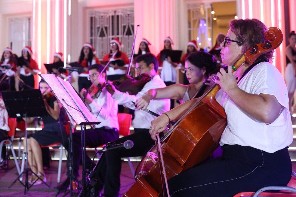 Mais de 100 músicos participaram da cantata de Natal em Rio Branco — Foto: Dhárcules Pinheiro/Secom