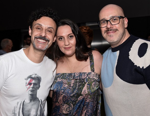 O ator Ivan Parente, a jornalista e assessora Grazy Pisacane e o autor e dramaturgo Daniel Salve (Foto: Andy Santana / AgNews)