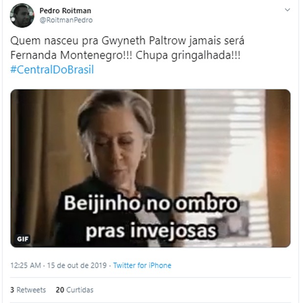 Polêmica do Oscar de Gwyneth Paltrow ao invés de Fernanda Montenegro volta a ser polêmica (Foto: Reprodução/Twitter)