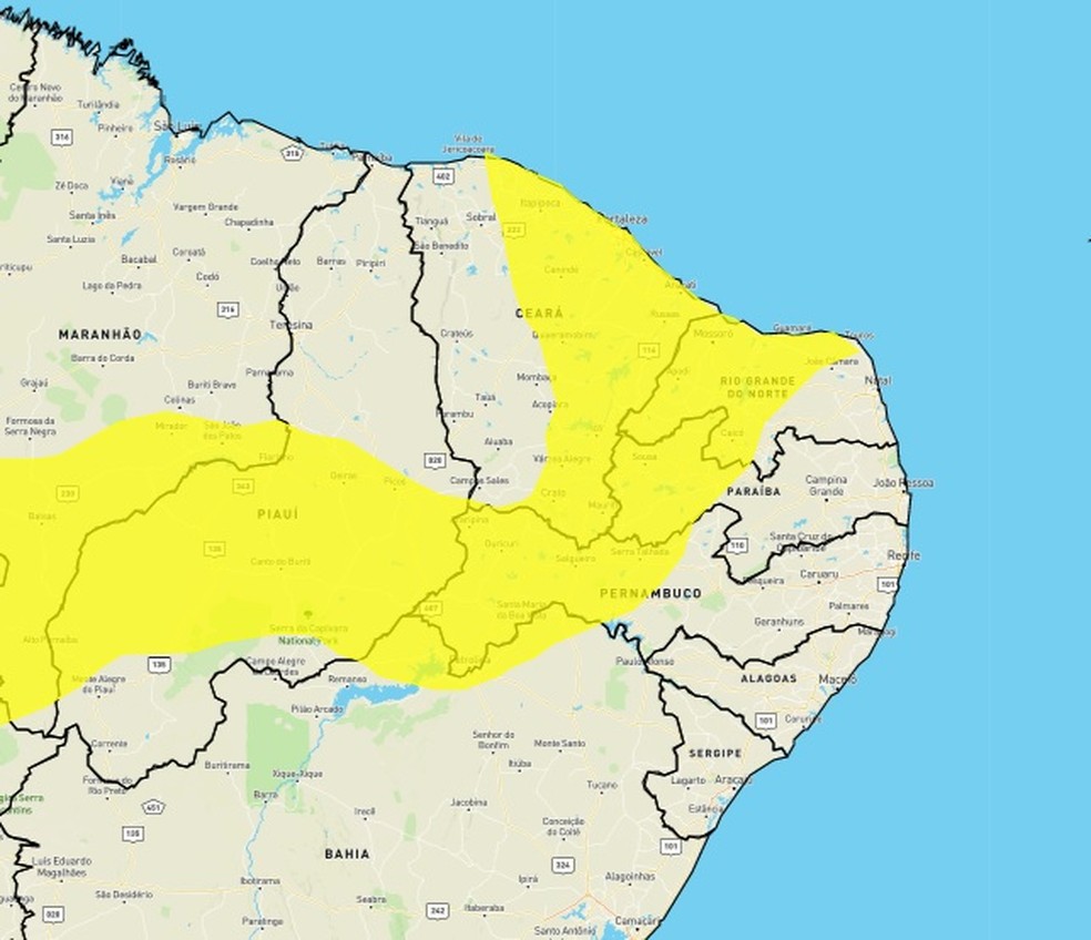 Chuva vai atingir parte das cidades do RN &mdash; Foto: Divulga&ccedil;&atilde;o