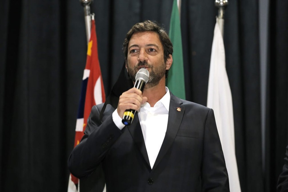 Duilio Monteiro Alves, presidente do Corinthians, durante sua posse — Foto: Rodrigo Coca/Ag.Corinthians