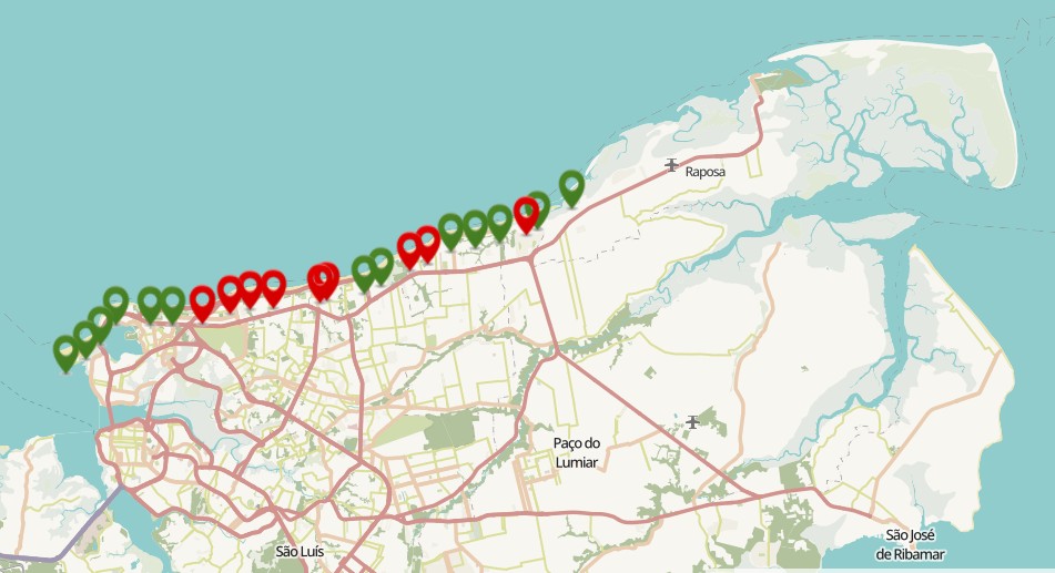 Nove trechos de praias estão impróprios para o banho na Grande São Luís: saiba os locais