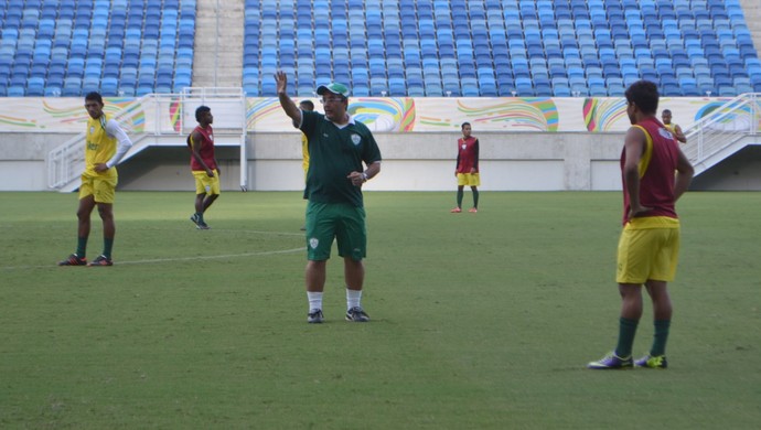 Anthoni Santoro, técnico do Alecrim - jogadores - coletivo - Arena das Dunas (Foto: Jocaff Souza/GloboEsporte.com)