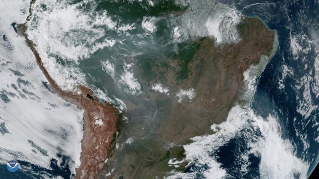 Foto aérea da Amazônia (Foto: NOAA ENVIRONMENTAL VISUALIZATION LABORATORY/BBC)