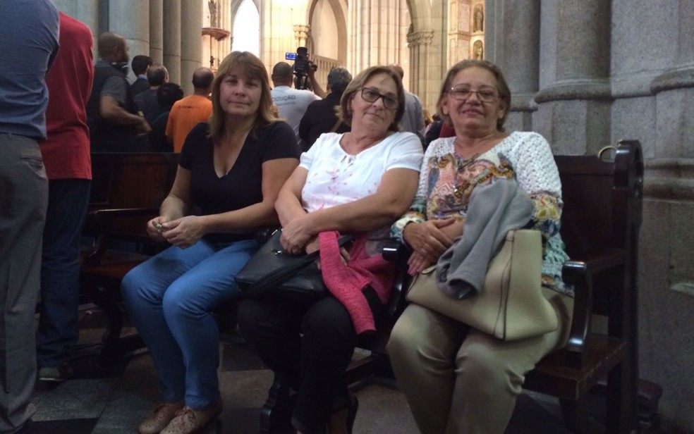 Nadia Maria Gouveia, Maria Lucia e Antonia Cronenberg foram à Sé (Foto: Tahiane Stochero/G1)