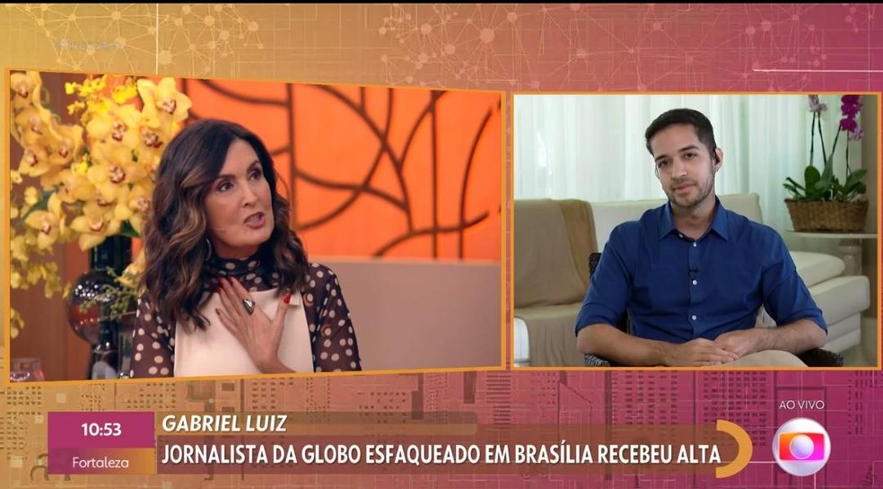 Jornalista Gabriel Luiz, da TV Globo, no programa Encontro com Fátima Bernardes — Foto: TV Globo/Reprodução