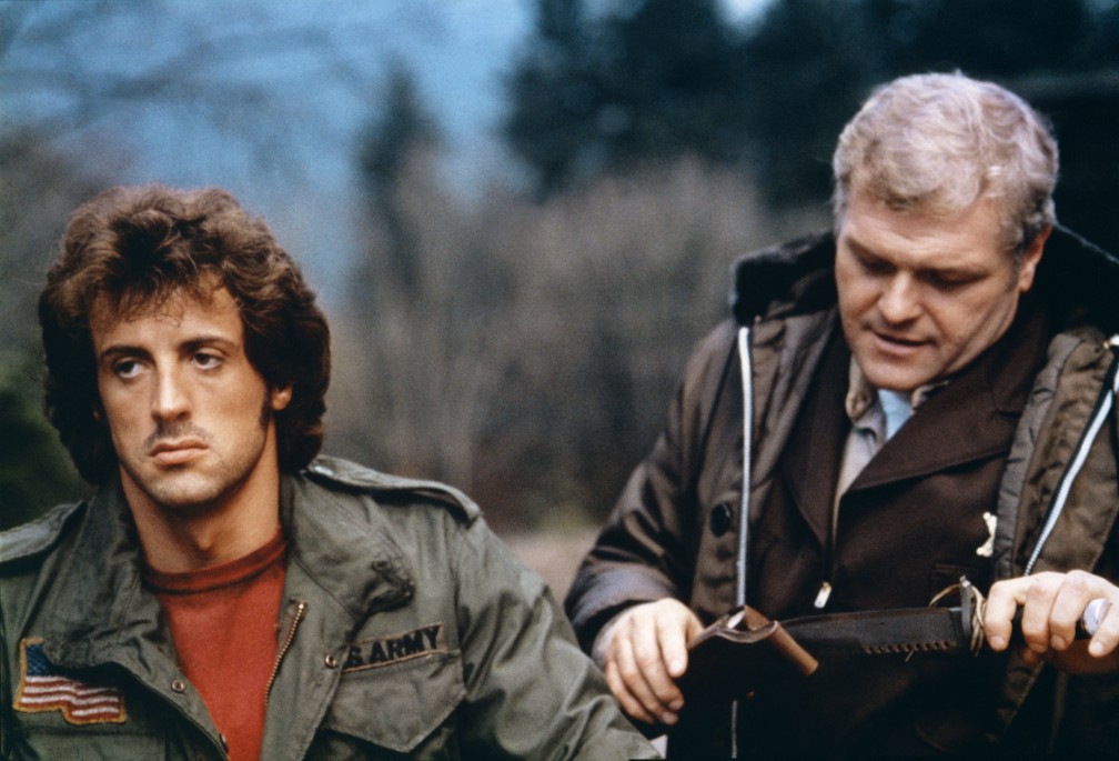 Sylvester Stallone e Brian Dennehy em cena do filme 'Rambo: Programado para Matar', de 1982 — Foto: Golden Ears Provincial Park Brit / Collection ChristopheL via AFP/Arquivo