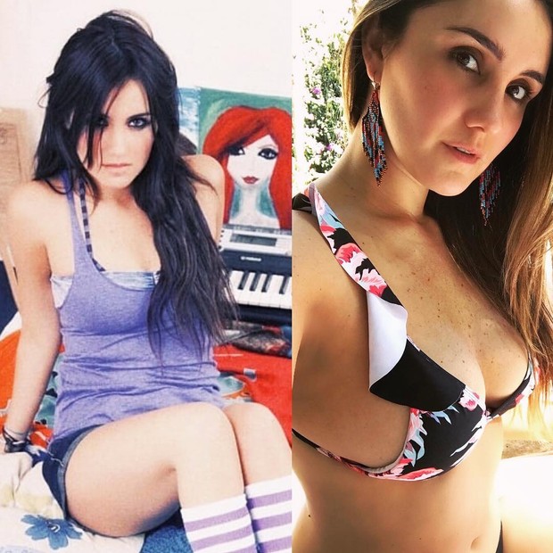 Dulce Maria há 10 anos e atualmente (Foto: Reprodução/Instagram). 