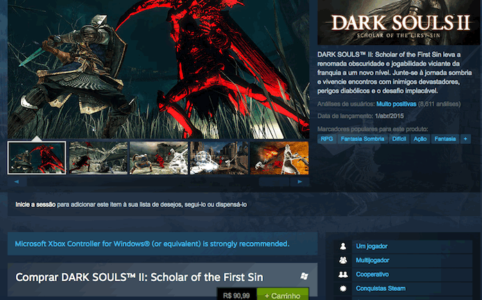 Dark Souls 2: Scholar of the First Sin: confira os requisitos e saiba como baixar no PC (Foto: Reprodução/Victor Teixeira)