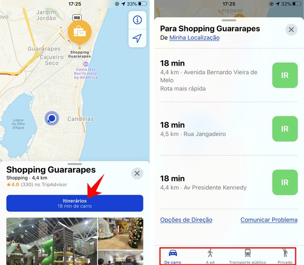 rota ponto a ponto no google maps