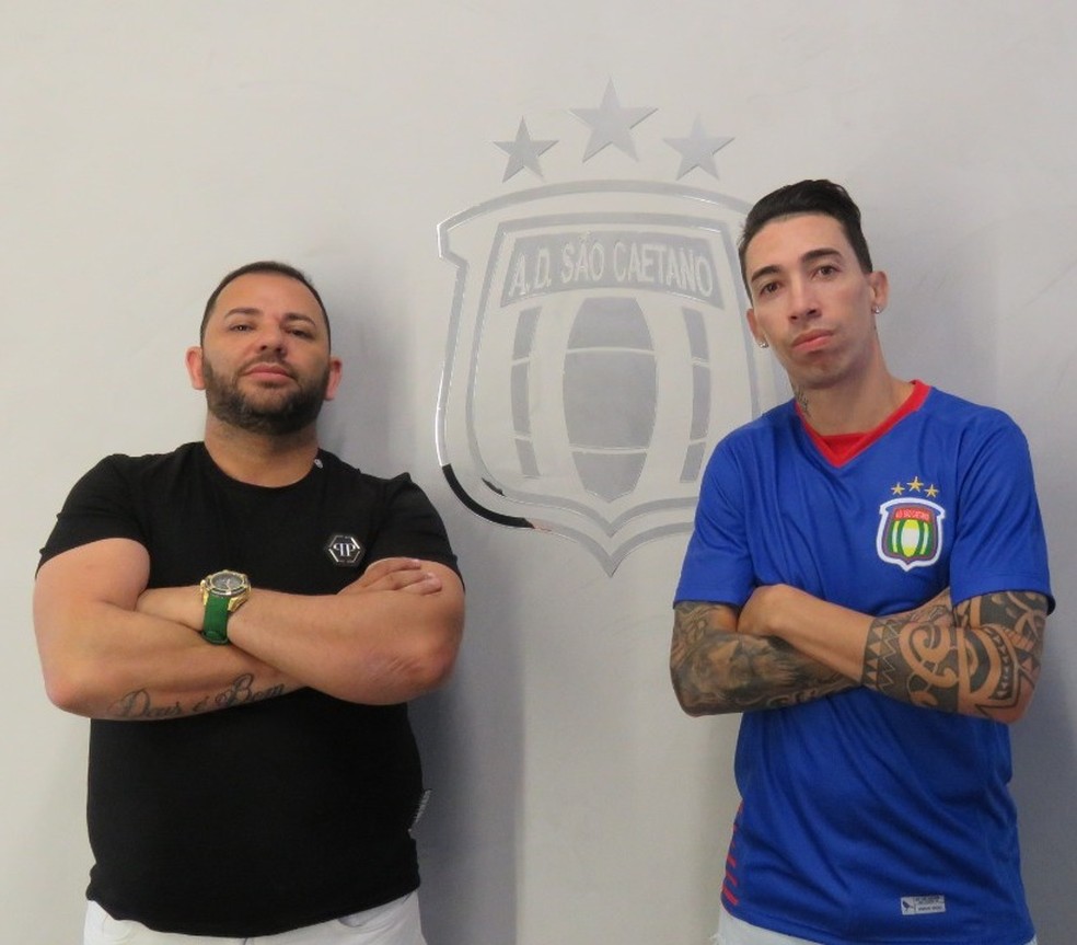 Atacante Rildo é apresentado como novo reforço do São Caetano — Foto: Divulgação/AD São Caetano