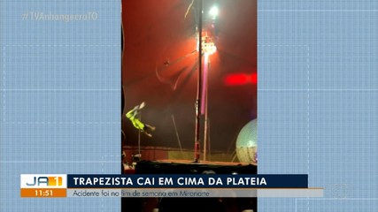 Trapezista de circo cai em cima da plateia durante apresentação em Miranorte