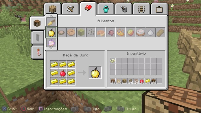 Crie maçãs douradas ou cenouras douradas para reproduzir seus cavalos em Minecraft (Foto: Reprodução/Rafael Monteiro)
