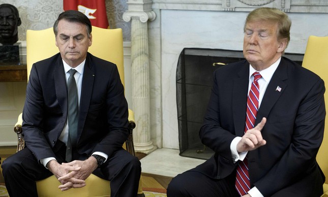 Bolsonaro e Trump no Salão Oval