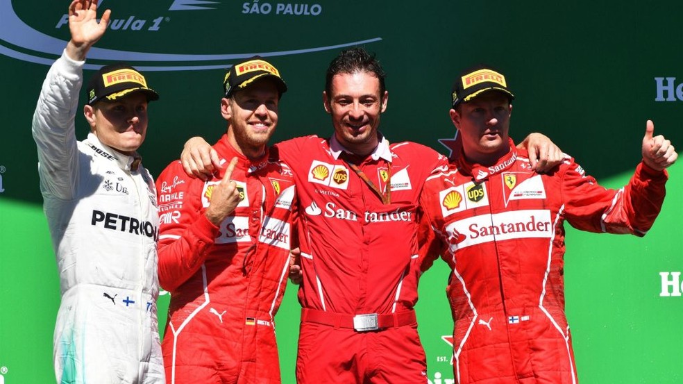 P1 - Vettel, P2 - Bottas, P3 - Raikkonen (Foto: Reprodução/Twitter)