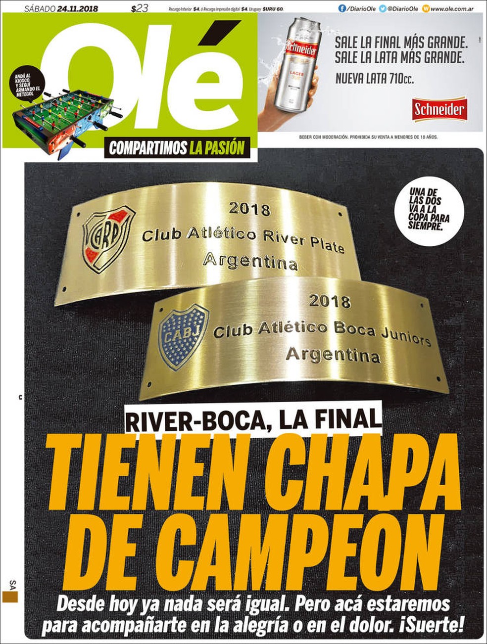 Capa OlÃ© final Libertadores â€” Foto: ReproduÃ§Ã£o