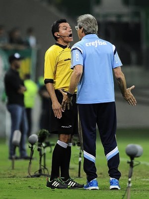 Oswaldo de Oliveira Palmeiras e arbitro (Foto: Marcos Ribolli)