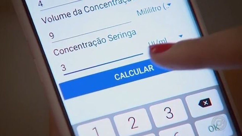 Aplicativo calcula dosagem de medicamentos â€” Foto: ReproduÃ§Ã£o/TV TEM