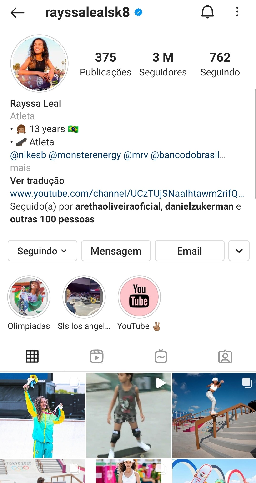 Rayssa Leal chega em três milhões de seguidores no Instagram  (Foto: Reprodução / Instagram )