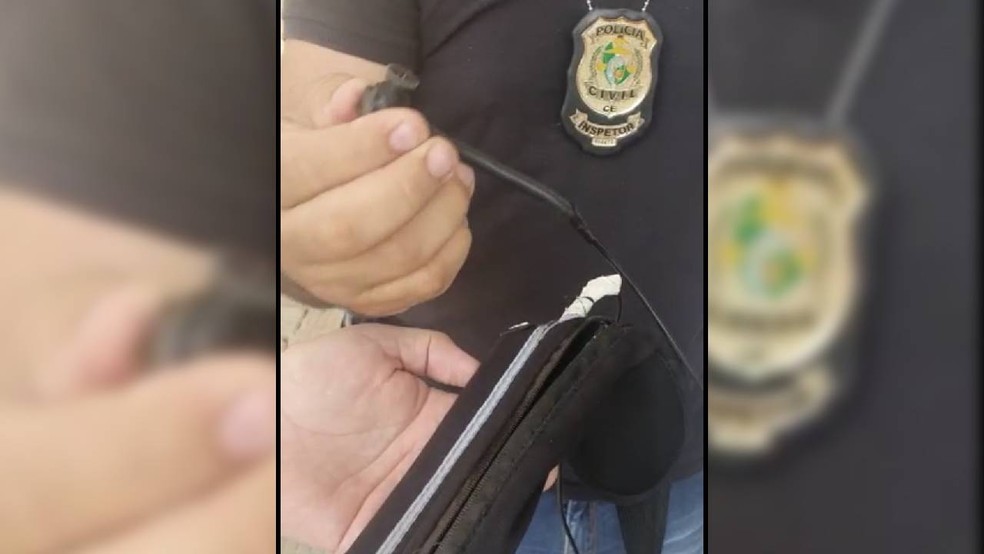 Ponto eletrônico foi encontrado junto ao corpo de homem durante realização de prova teórica — Foto: Divulgação