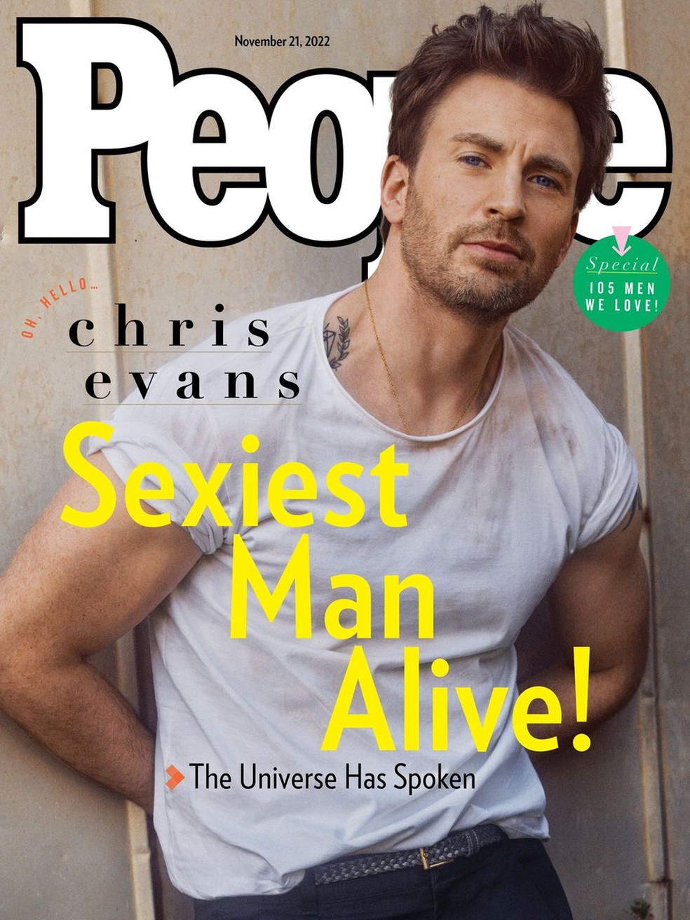 Chris Evans é eleito o homem mais sexy do mundo pela People — Foto: Divulgação/People Magazine
