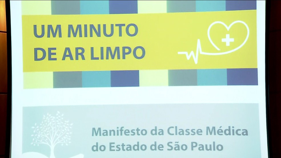 MÃ©dicos lanÃ§am campanha por ar limpo â Foto: TV Globo/reproduÃ§Ã£o
