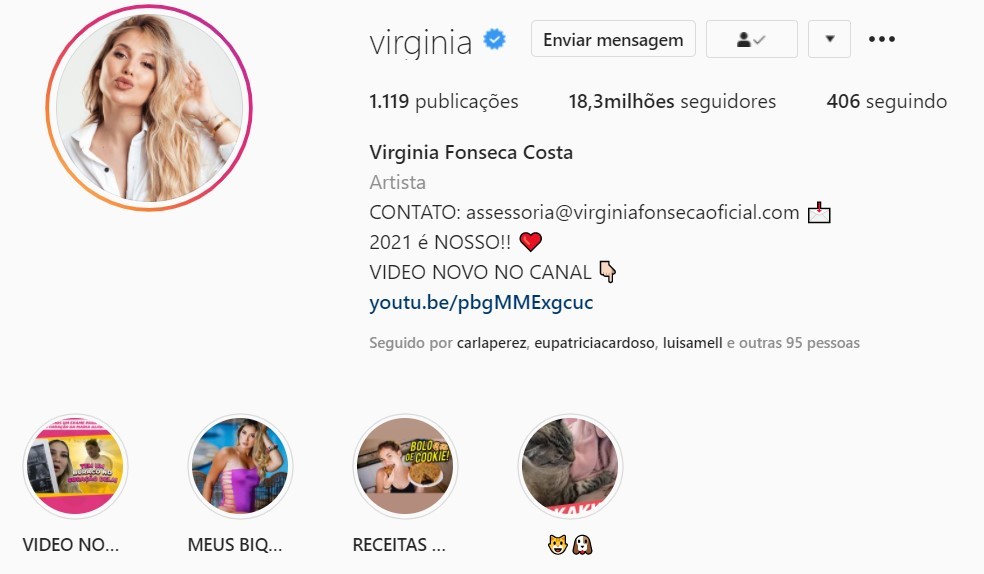 Virginia Fonseca muda o nome nas redes sociais  (Foto: reprodução/instagram)