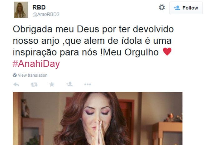 Tuíte para Anahi 4