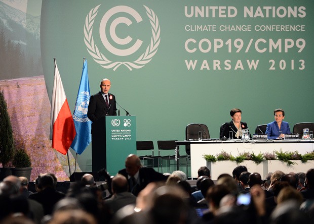 O ministro do Meio Ambiente da Polônia, e presidente da COP 19, Marcin Korolec fala durante a abertura da conferência.  (Foto: AFP Photo/Janek Skarzynski)