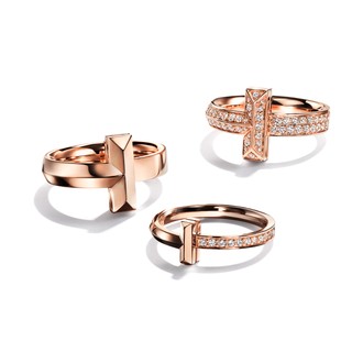 Anéis Tiffany&Co. coleção T1 em ouro rosa e diamantes (preço sob consulta, vendas via Whatsapp (11) 98870-7910 com entrega apenas para o estado de São Paulo)