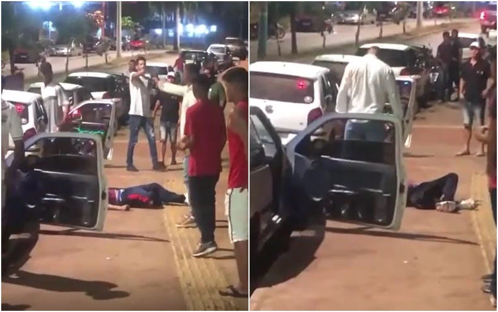 Bombeiro dá chutes e atira contra pessoas durante confusão em rua de Niquelândia; vídeo