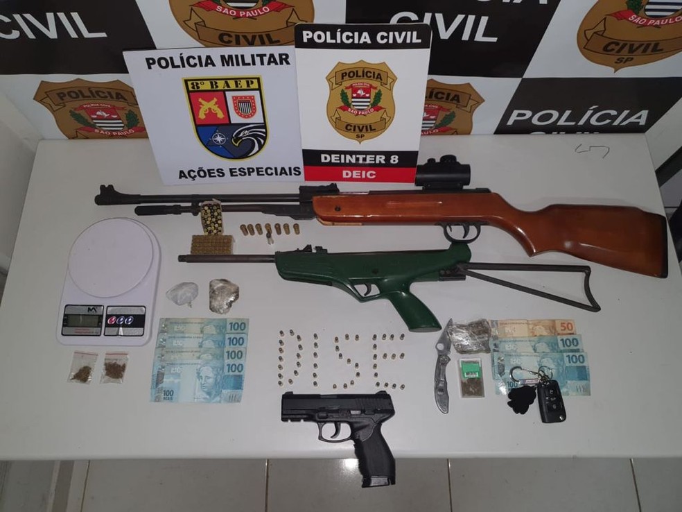 Operação mira organização criminosa envolvida com o tráfico de drogas — Foto: Polícia Civil 