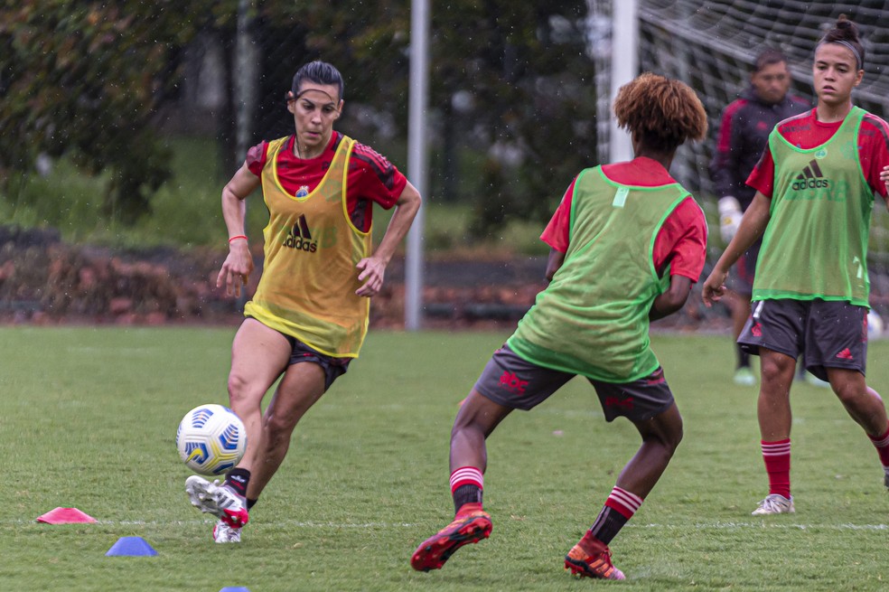 Thaisa em treino no Flamengo — Foto: Foto: Paula Reis / Flamengo