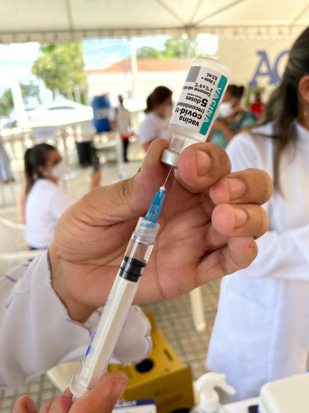Rio Branco vacina público sem comorbidades acima dos 40 anos  — Foto: Ana Paula Xavier/Arquivo pessoal